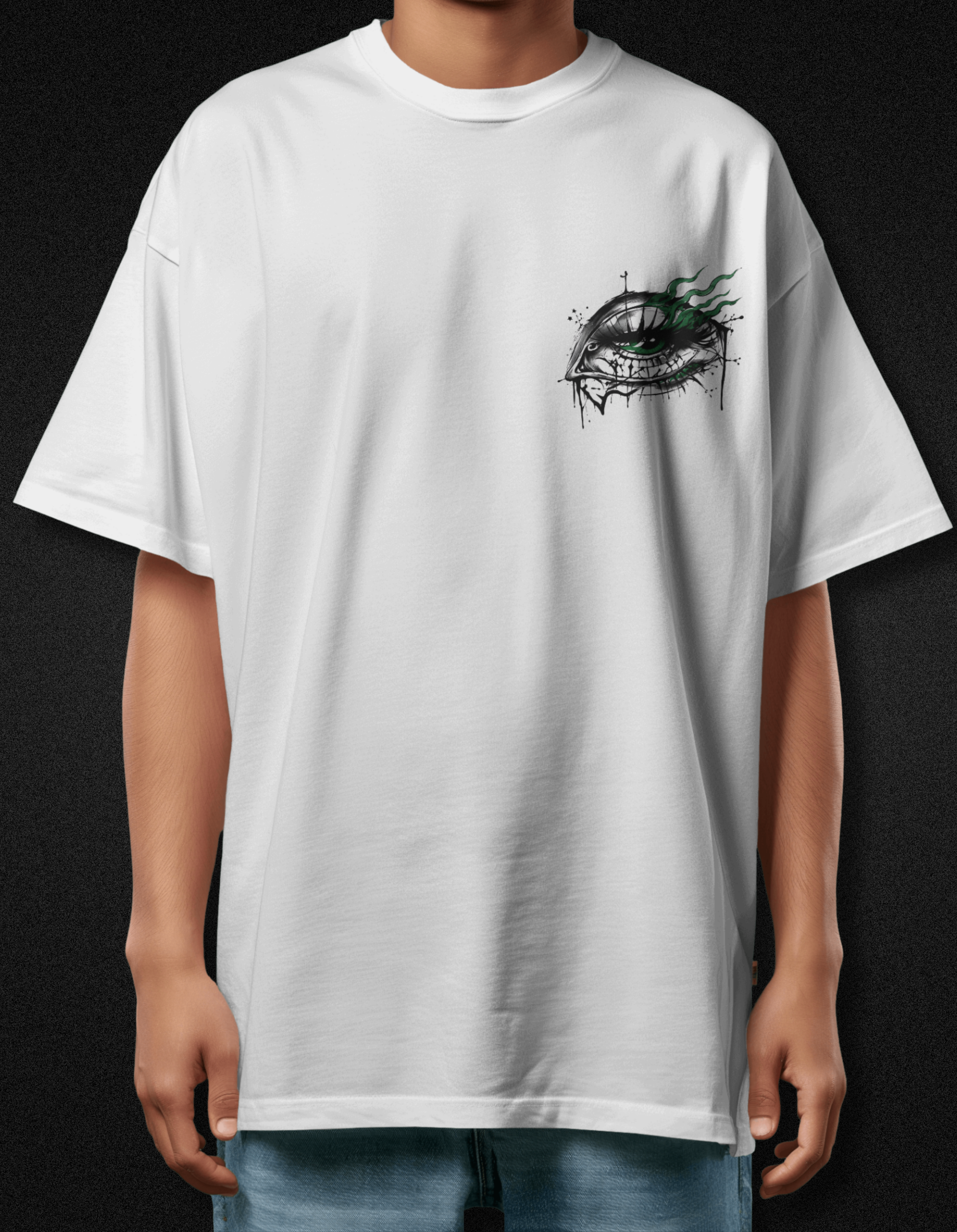 Green Gaze — Oversized Graphic T-Shirt