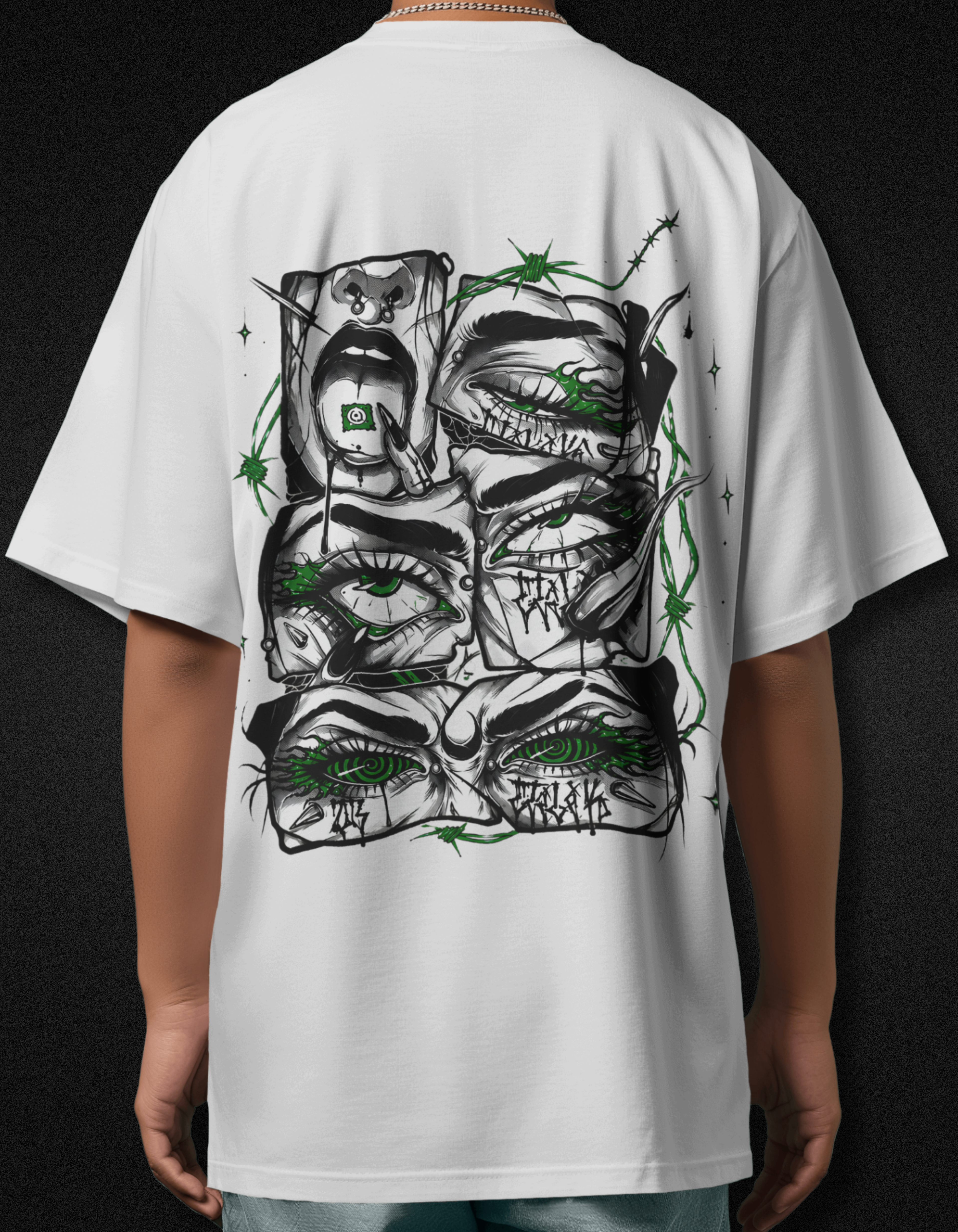 Green Gaze — Oversized Graphic T-Shirt